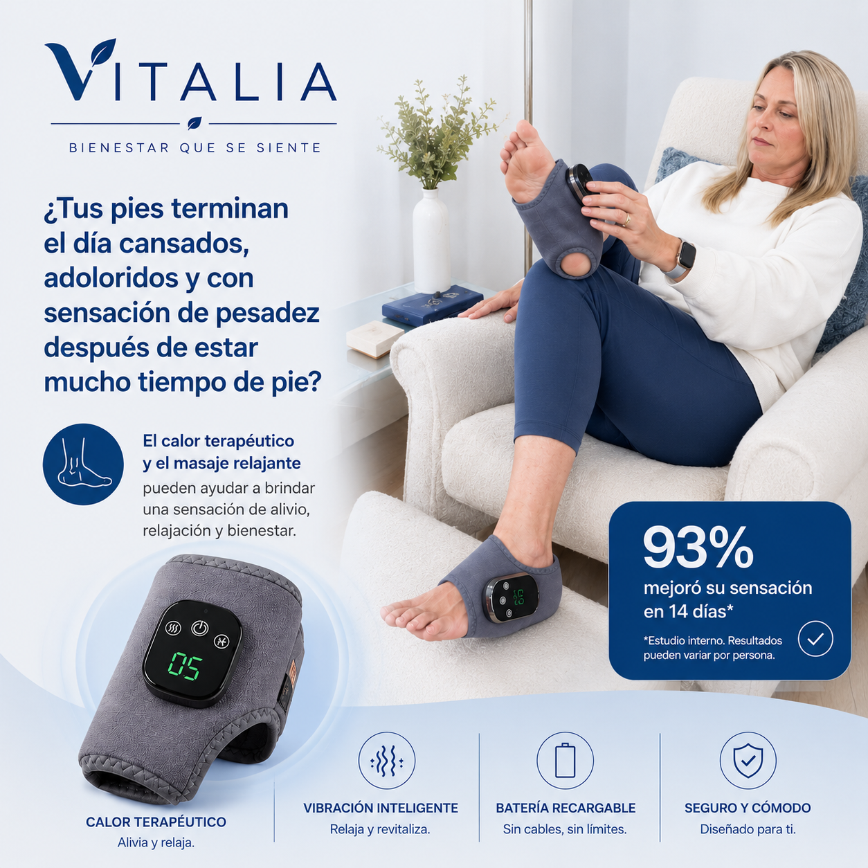 Masajeador de Calor para Pies y Tobillos